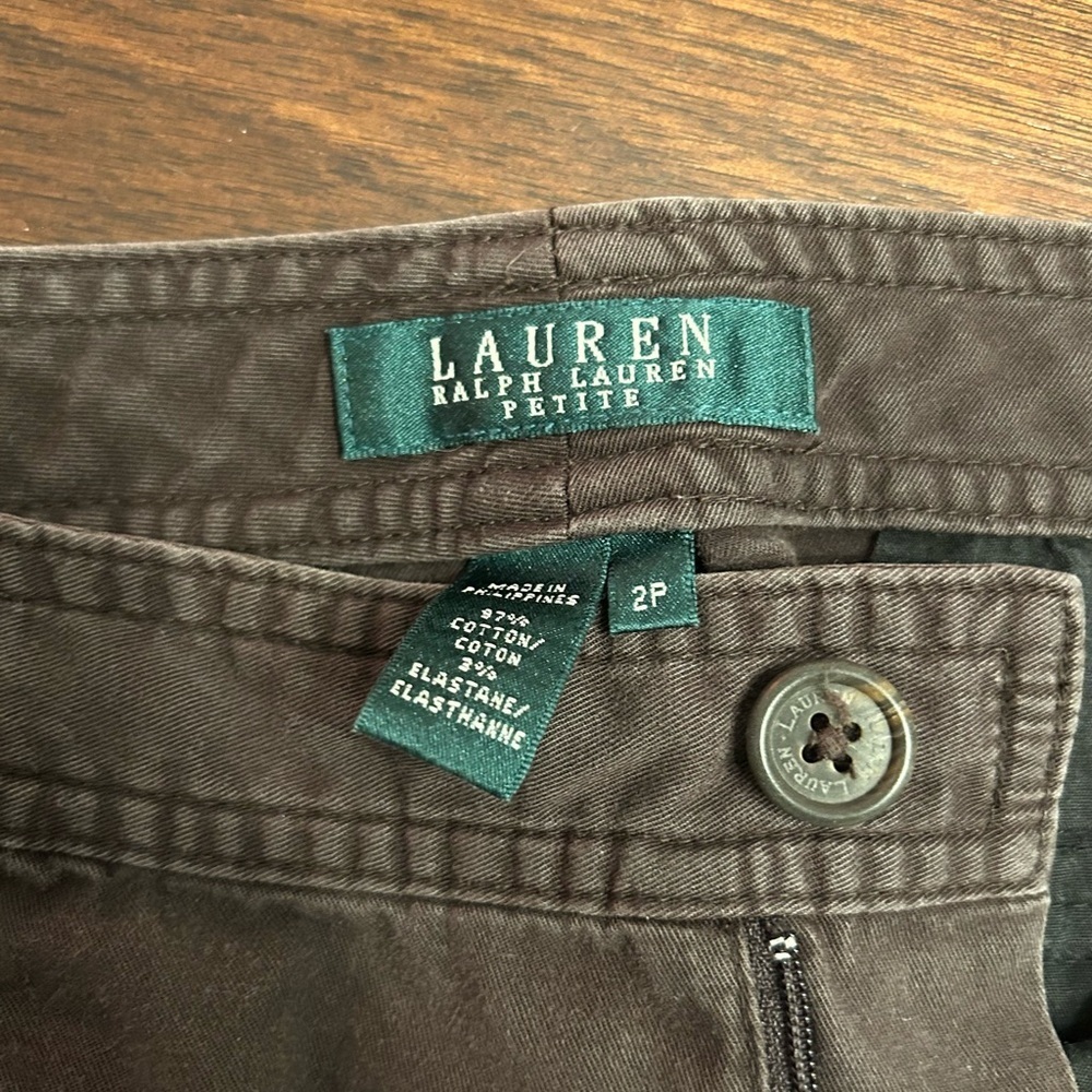 Ralph Lauren Chocolate Brown Capris 2P - Picture 2 of 2